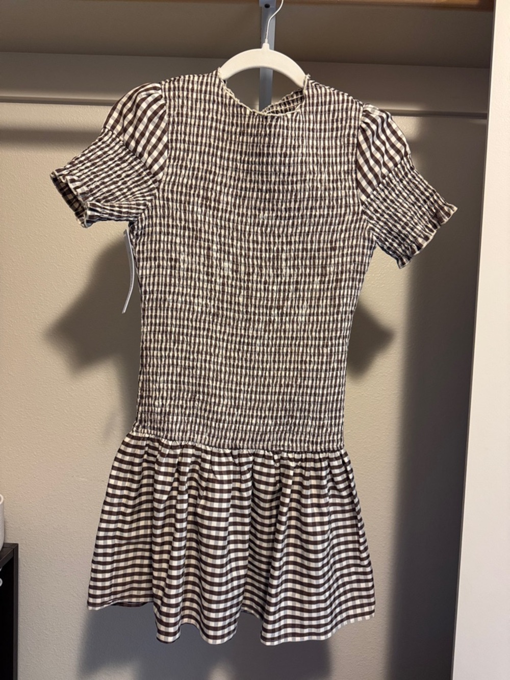 Princess Polly Laurita Shirred Mini Dress Brown Check